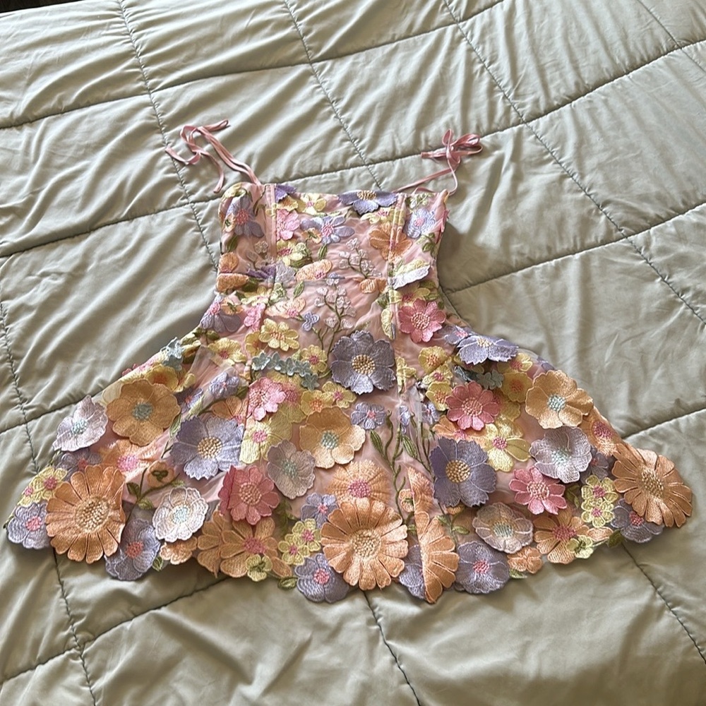 Dollskill sugar thrillz Floral Chiffon Dreams Mini Dress S - Picture 15 of 16